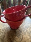 2 Amazing Vintage Mugs Anthropolgie Biscuit Red Floral Embossed Hot Cocoa 🔥 — photo 10