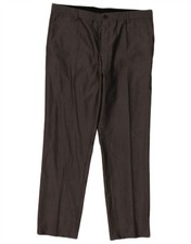 DOLCE & GABBANA Mens Straight Suit Trousers IT 52 XL W36 L32 Grey Wool QC01