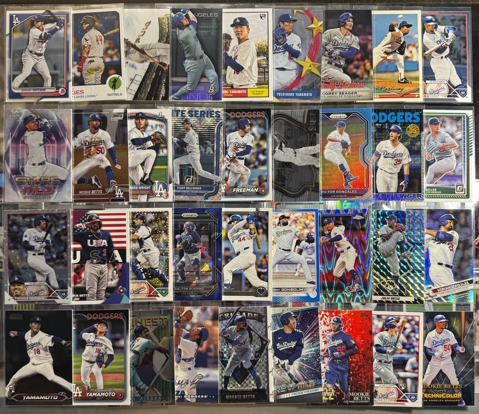 275 + 洛杉矶道奇队棒球卡套装大量遥控插入折射器等! — 第 2/4 张图片