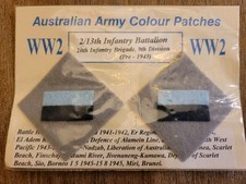 Australian 2/13th infantry battalion Patches