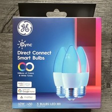GE Cync Smart LED Light Bulbs Color Changing Decorative Light Bulbs Indoor Wi...