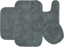 Traditional Bath Rug Set, 4-Piece, Dark Gray