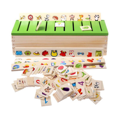 Montessori Material Holz Gruppierung Spielzeug Puzzle Box Kinder Kinder Bildung