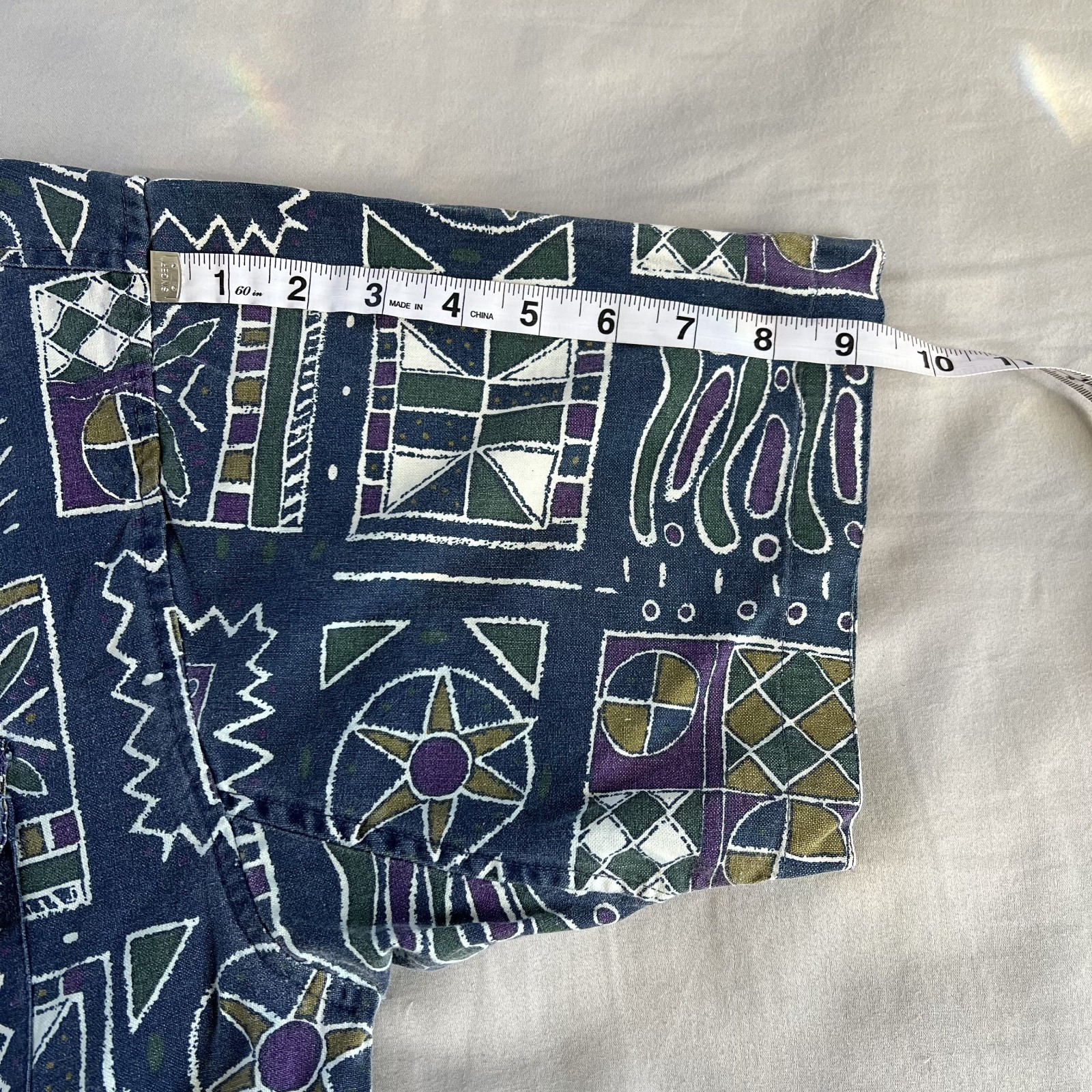 Vintage Patterned ExOfficio Collared Button-Up Sh… - image 6