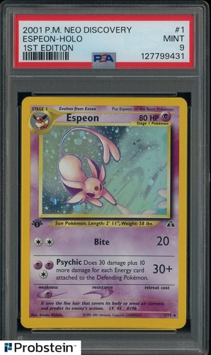 2001 Pokemon Neo Discovery 1st Edition #1 Espeon Holo PSA 9 MINT