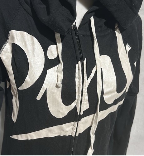 black & white (pearlescent) PINK Victoria's Secret hooded zip up jacket size xs - Bild 3 von 4