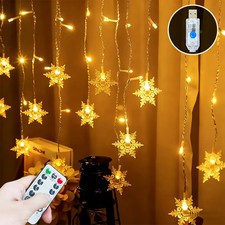 LED String Light Star Snowflake Chain Fairy Light for Home Decor Xmas Halloween