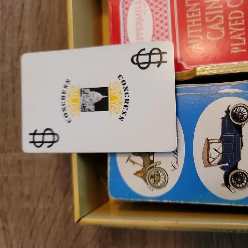 Caja de madera para cartas Bridge con 4 barajas de cartas/2 barajas de Congreso Foto 4 de 4