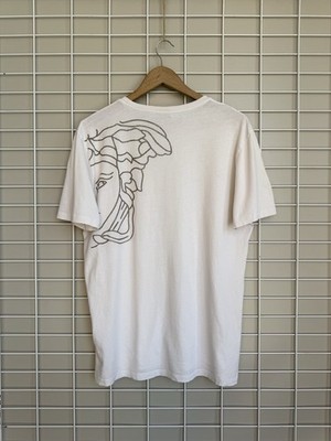 Versace Collection Medusa Head Big Logo T-Shirt Herren Größe L/XL Weiß Luxus