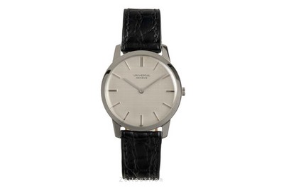Universal Geneve Edelstahl Linen Dial Handaufzug unisex Ref. 842101 Vintage