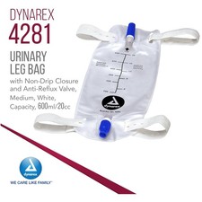 Urinary Leg Bag with Non-Drip Closure, 600ml, 12-Pack