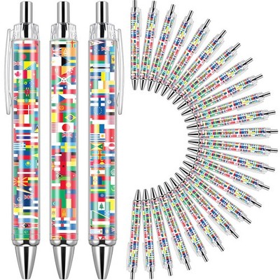 Janlaugh 50 Pcs 2026 Soccer International Flag Pens Around The World Party
