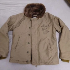 Vintage Navy N-1 Military Jacket 60s Anchor Boa Liner