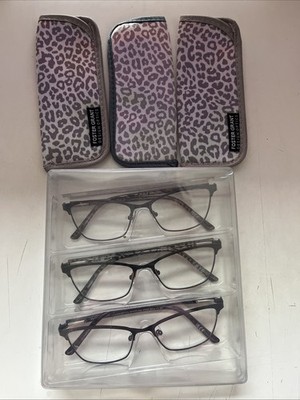 Foster Grant Design Optik Lesebrille Metallgestell +1,25 3er Pack Damen