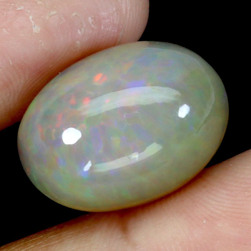 Opale noble précieuse d'Éthiopie cabochon ovale 10,40Cts, cadeau de mariage prestigieux