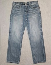 Buckle BKE Seth Straight Leg Jeans Men's Size 34LX32 Whisker Light Wash
