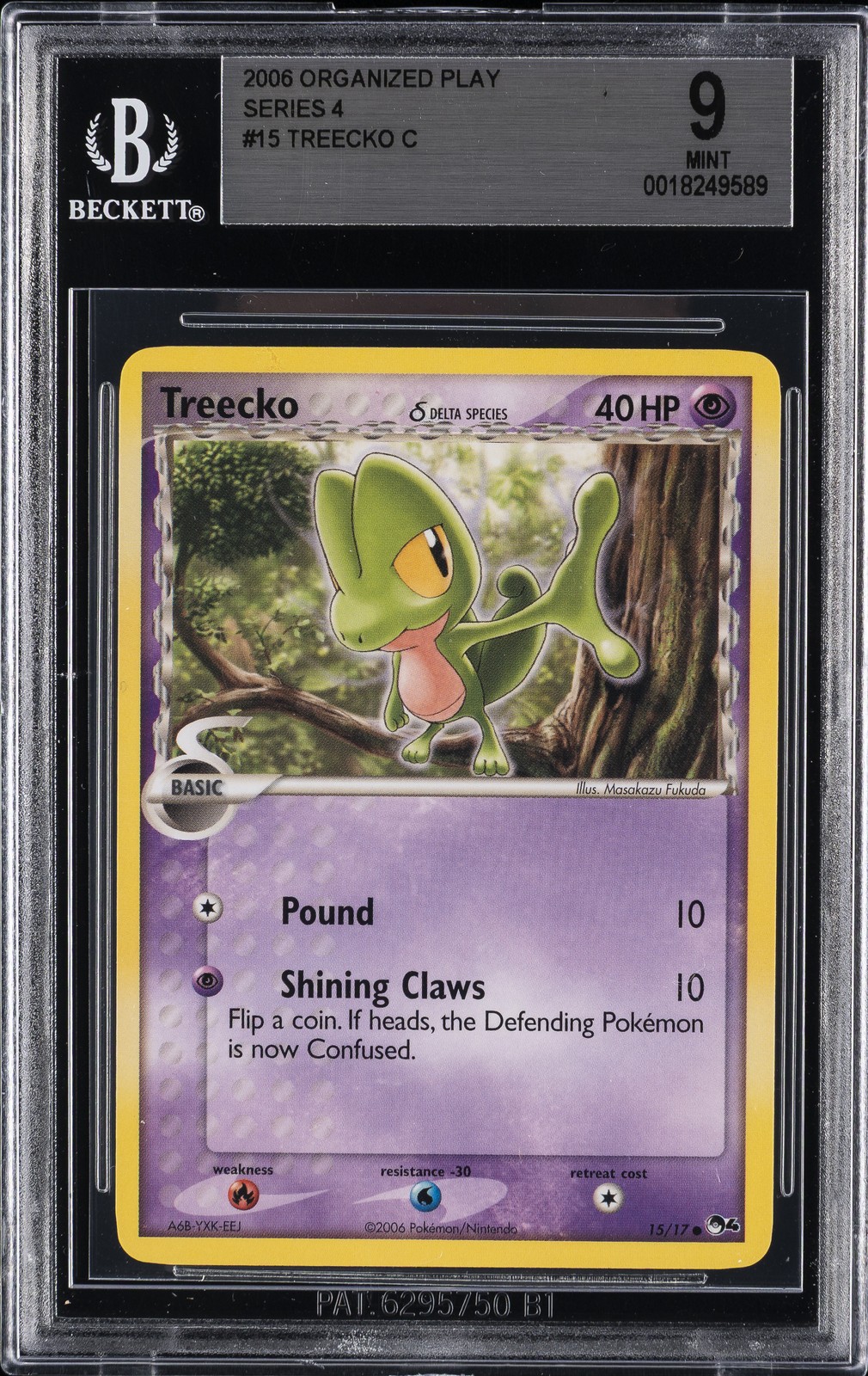 2006 POKEMON ORGANIZED PLAY SER 4 #15/17 TREECKO BGS 9