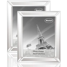 Silver Mirror Photo Frame 8x10 inch 2 Piece Per Set for Wall Hang or Tabletop...