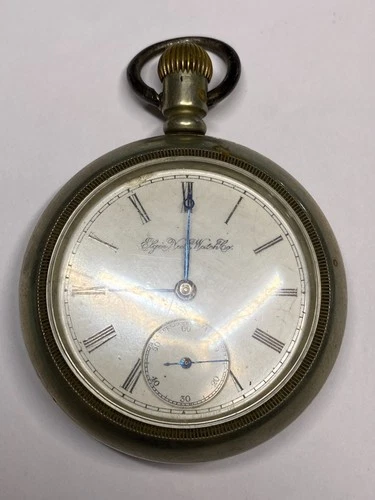 Antique Elgin Nickel Silver Pocket Watch, Pre-Owned, Doesn't Run (36-#141)