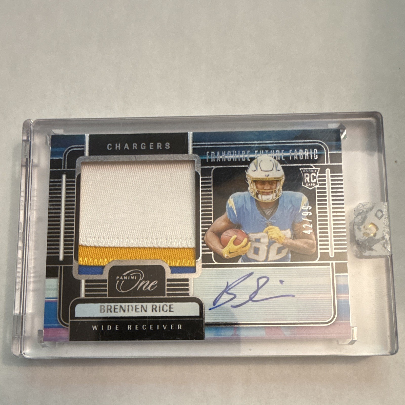 Brenden Rice Panini One #97 Autograph Franchise Future Fabric