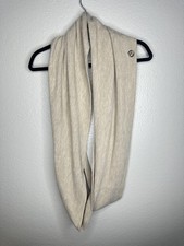 Calvin Klein Scarf Womens One Size Beige Soft Knit Infinity Logo Neck Warmer