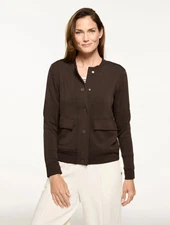 AirKnit Stretch Bomber Jacket at Talbots, NWT $129, color DARK CHOCOLATE