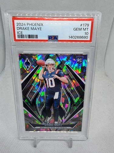 2024 Phoenix Drake Maye Prizm Ice Rookie Card#179 PSA 10 Patriots