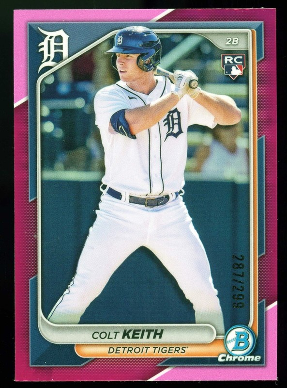 2024 Bowman Chrome Colt Keith RC Fuchsia Refractor 287/299 #34 Detroit Tigers