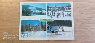 Postkarte Harrachov Certova hora se skokanskymi müstky gel_