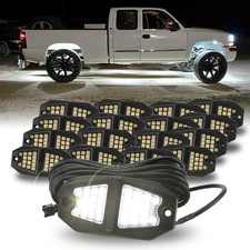 SUNPIE 16 Pod Pure White Rock Lights Wide Angle for Truck ATV UTV SUV Motorcycle
