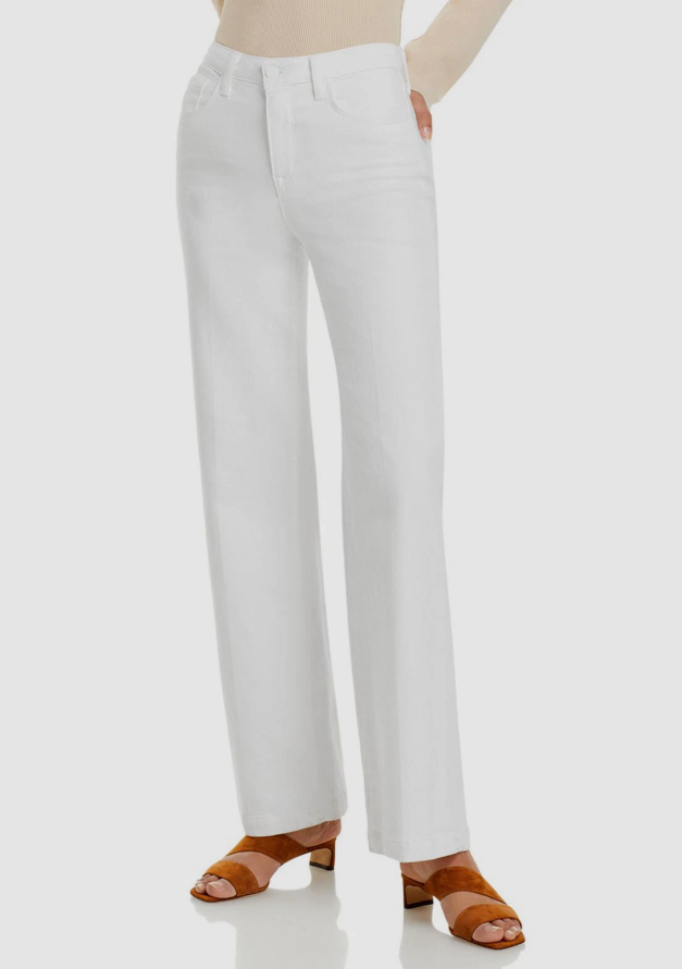 L'Agence women's Stretch Scottie High Rise Wide Leg Jeans - size 28 - White