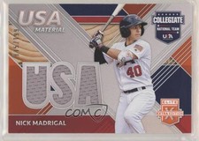 2020 Elite Extra Edition USA Baseball Material Orange 115/199 Nick Madrigal 0q1p