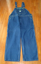 Liberty Bib Overalls Mens 46 x 30 Blue Denim Work Coveralls Farm Ranch