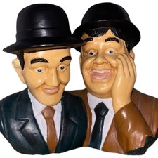 Laurel and Hardy Bust Figurine 7.5" Hand Painted Comedy Duo Ornament