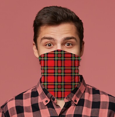 ロー Royal Stewart Tartan Red Snood Neck Tube Neck Warmer Facemask | eBay