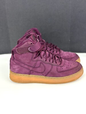 Nike Air Force 1 High WB Bordeaux Shoes 922066-600 Size 7Y Suede Purple Merlot