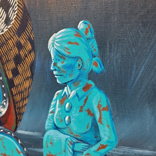 Navajo Fred Cleveland Original Oil/Acrylic On Canvas 24"×30" - Picture 9 of 10