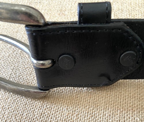 Justin Bent Rail C11743 Black Top Grain Leather Cowhide USA Belt Men's Size 44 - Picture 9 of 10