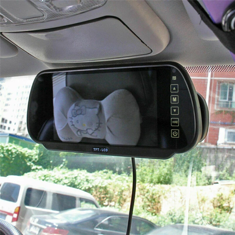 TFT-LCD 7" Rear View Mirror Monitor 800x480 DC12-24V 2CH For Truck Caravan RV - Image 2 of 4
