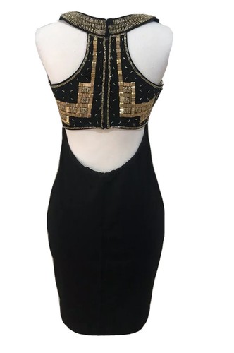 COOPER ST Black Embellished Body Con Halter Dress. Size 8. GUC - Picture 3 of 10