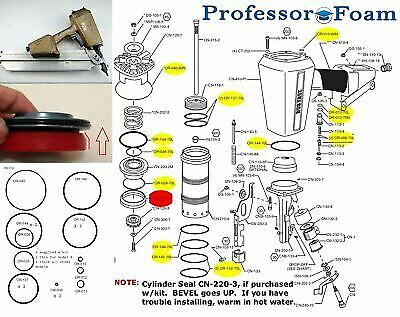 Professor Foam Duo-Fast CN350 O ring + Cylinder Seal Parts Kit - Picture 1 of 3