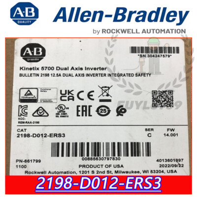 Brand New AB 2198-D012-ERS3 Ser C Kinetix 5700 Servo System Free Ship