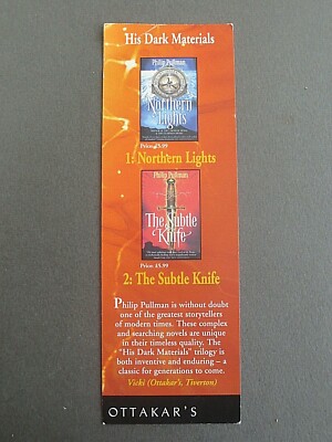 LESEZEICHEN Philip Pullman Seine dunklen Materialien Trilogie Ottakars Buchhandlung Promo 