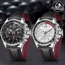 MEGIR Men's Quartz Stainless Steel Analog Waterproof Sports Military Wrist Watch