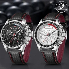 MEGIR Men's Quartz Stainless Steel Analog Waterproof Sports Military Wrist Watch