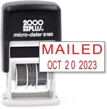 Cosco 2000 Plus Self-Inking Rubber Date Office Stamp with MAILED Phrase & Date -