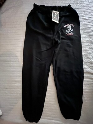 JERZEES Jogger Fleece Pants XL Black Sweatpants NEW Rusty Bones Lacrosse RARE