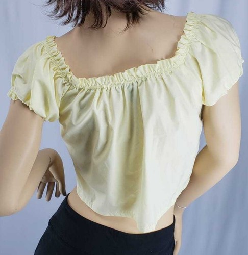 FOREVER 21 women's yellow crop top size small 4-6 F21 women's crop top size 4-6 - Picture 6 of 12