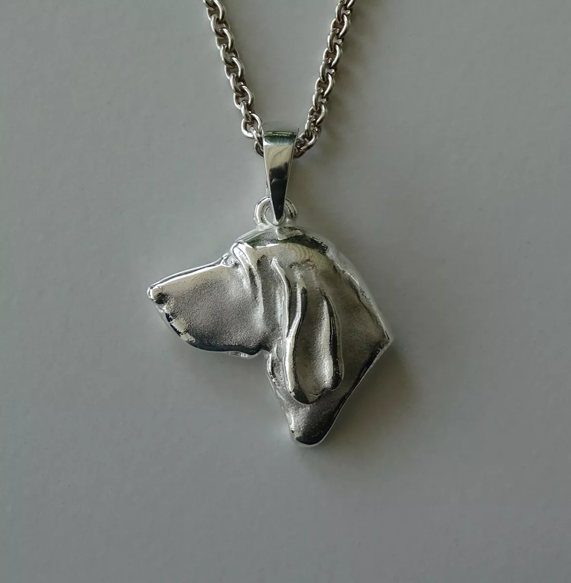 Sterling Silver Bracco Italiano Head Study Pendant