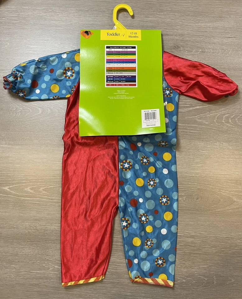 Disfraz Cutie Payaso Colorido Una Pieza con Sombrero Niño Niña 12-18 Meses Nuevo Foto 3 de 4